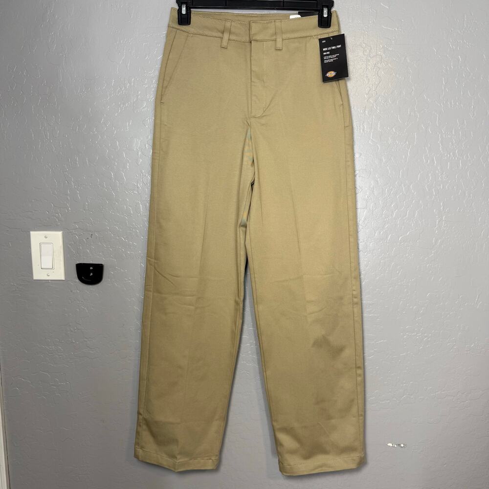 Dickies Women's Wide Leg Twill Pants Khaki Size 27 Regular Workwear High Rise